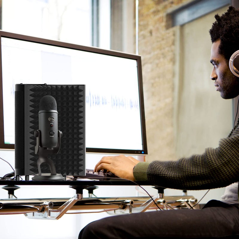 Audio Array AA-02 3-Panel Curved Isolation Shield with Insulation, Absorption & Reflection Filter | 3/8" and 5/8" Universal Mic Mount for Recording Studio, Podcasts, Singing & Broadcasting - Image 5