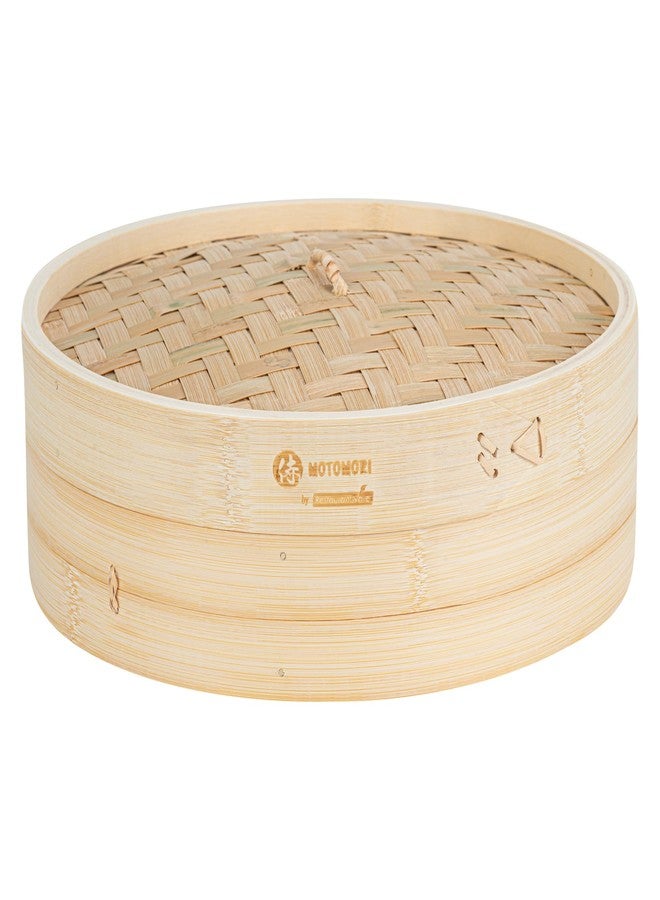 Restaurantware-Motomori 12 Inch Bamboo Steamer Set, 1 Reusable Dumpling Steamer - Includes 1 Lid And 1 Tier, Durable, Bamboo Asian Basket, For Steaming Vegetable, Meat, And More - Image 1