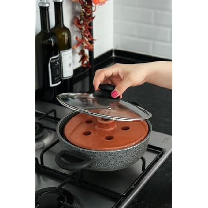 rayihni Handmade Terracotta Dolma LidUnglazed Clay Press For Grape Leaves And Stuffed Dishes Durable Natural Earthenware Available In 3 Sizes Large 28 Cm - Image 2