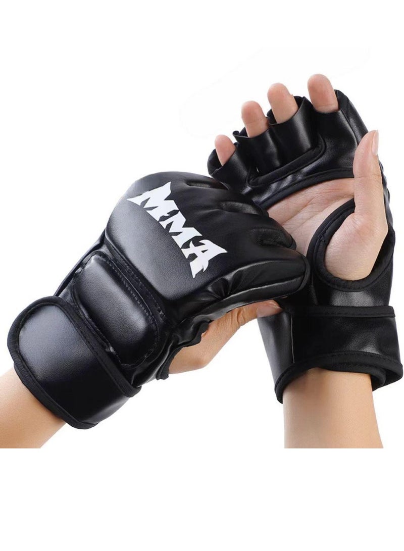قفازات كيك بوكسينغ للمباريات، قفازات MMA للرجال والنساء، قفازات ملاكمة نصف إصبع، قفازات قتالية، قفازات ملاكمة للتدريب على أكياس اللكم، قفازات UFC للرجال والنساء. - Image 1
