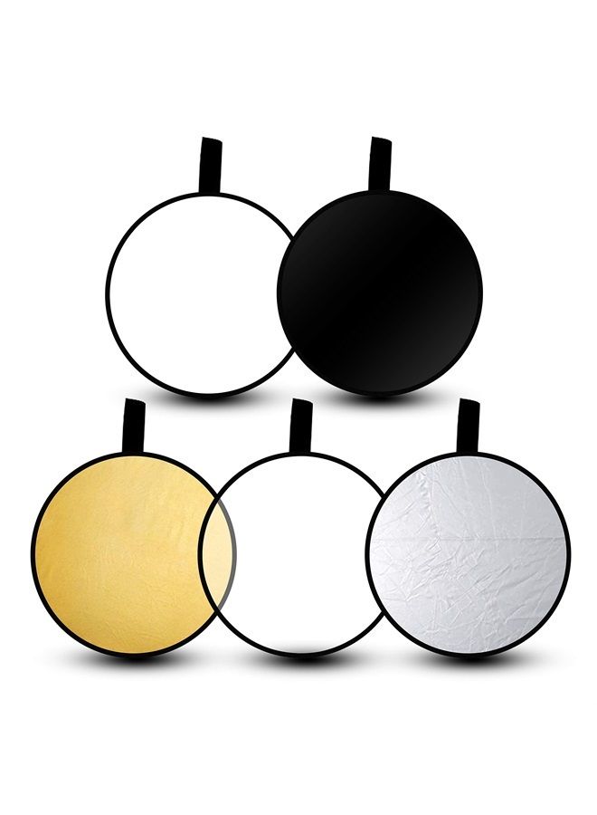 EMART 24'' (60cm) Light Reflectors 5 in 1 Photo Collapsible Photography Reflector with Bag - Portable Camera Light Reflector Photography Panel for Studio Video-Translucent, White, Silver,Gold,Black - Image 1