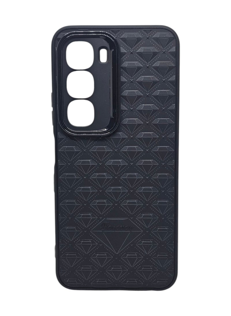 Case With a Diamond Pattern For Infinix Hot 60i 4G - Black - Image 1