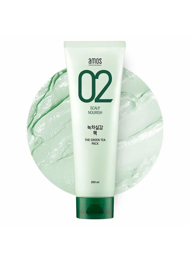 amos PROFESSIONAL عبوة الشاي الأخضر 8.45 أونصة (250 مل) | بلسم مغذي ومرطب عميق لنمو الشعر | علامة تجارية كورية لصالونات الشعر - Image 1