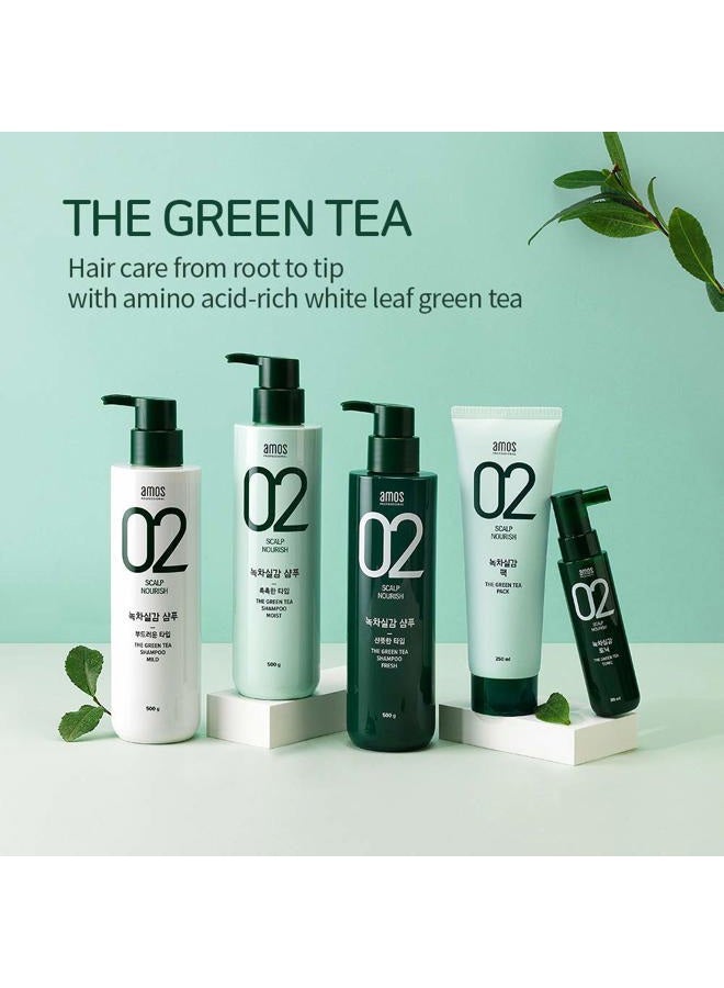 amos PROFESSIONAL عبوة الشاي الأخضر 8.45 أونصة (250 مل) | بلسم مغذي ومرطب عميق لنمو الشعر | علامة تجارية كورية لصالونات الشعر - Image 3