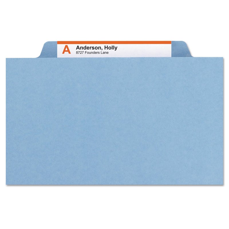 Smead Pressboard File Folder, 1/3-Cut Tab, 1" Expansion, Letter Size, Blue, 25 per Box (21530) - Image 3