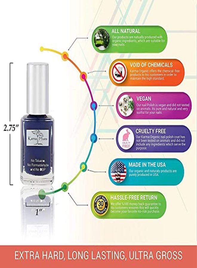 karma organic Beautiful Natural Nail Polish Set- Non-Toxic Nail Art, Vegan And Cruelty-Free Nail Paint  - Image 5