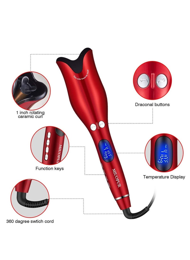 مكواة تجعيد الشعر الأوتوماتيكية المتعددة مع شاشة LCD وسيراميك وأداة تجعيد الشعر السحرية - Image 2