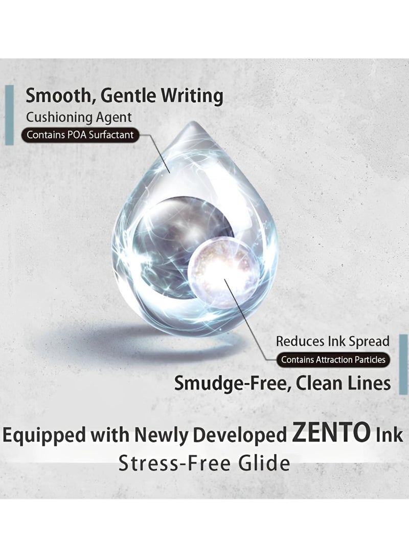 Uniball 12-Piece Zento Retractable Rollerball Pen 0.7mm Tip Blue Ink Ivory Barrel - Image 5