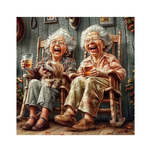 IdeaBazar Fun Grandma Friendship Puzzles for Adults 1000 Pieces Cute Dog Animal Art Jigsaw Puzzles Colorful Pretty Challenging Puzzle - Image 5