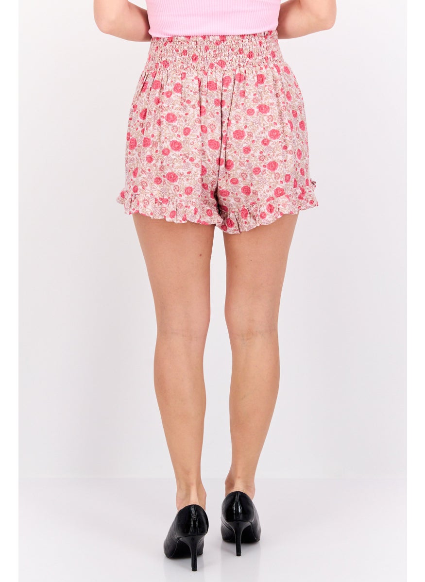 LUCKY BRAND - Women Floral Print Basic Shorts, Pink Combo - Image 1