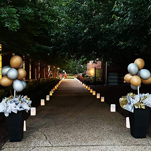 Homemory White Luminary Bags, Upgraded Moisture-Proof Candle Bags, Stars Design Luminaries for Wedding, Party, Halloween, Thanksgiving, Christmas (50) - Image 3