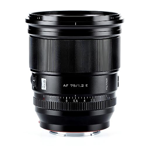 VILTROX عدسة VILTROX PRO 75mm f/1.2 E لعدسات سوني e-Mount، عدسة بؤرية تلقائية 75mm f1.2 لعدسات سوني E Mount Mirrorless a7 a6700 a6500 - Image 1