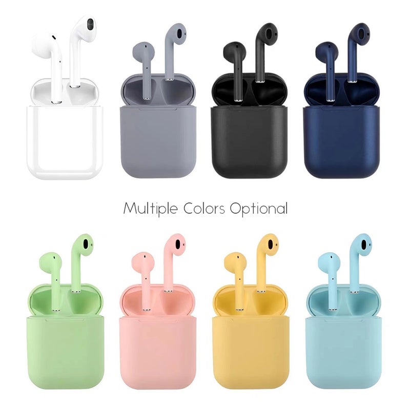 i12 True Wireless Earphones Wireless BT Earphones BT 5.0 Smart Headset Portable Sports Wireless Headset with 300mAh Charging Case Touch-control Noise Reduction Compatible with Android / iOS Devices - Image 2
