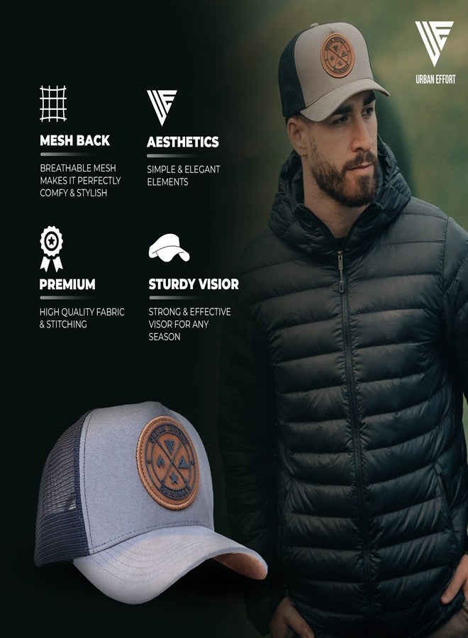 Urban Effort Mesh Back Cap - for Men and Women Baseball Hat 5-Panel Trucker Hat - Great Snapback Closure for Hunting & Hiking (Gray) - Image 3