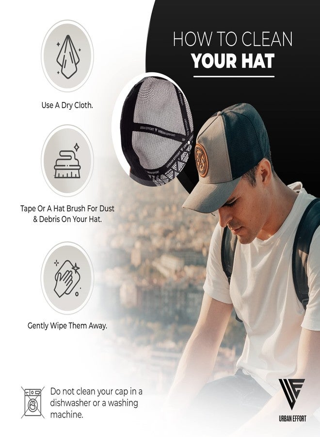 Urban Effort Mesh Back Cap - for Men and Women Baseball Hat 5-Panel Trucker Hat - Great Snapback Closure for Hunting & Hiking (Gray) - Image 5