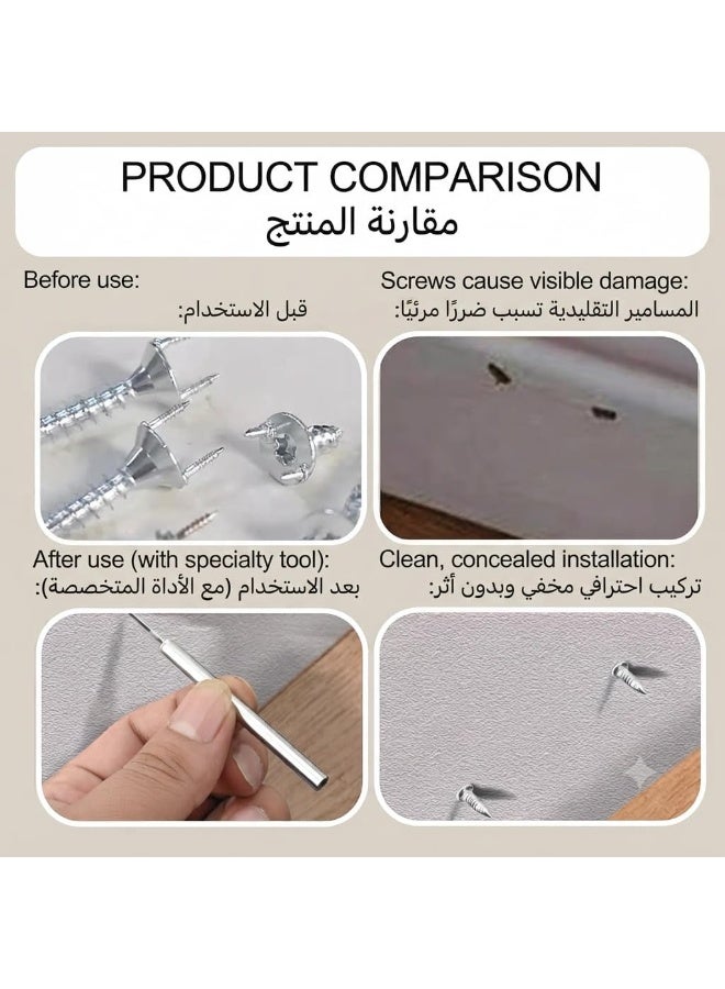 200 مسمار روحين معدن مع 2 ماسورة بطول 6 سم لتسهيل التركيب. - Image 2