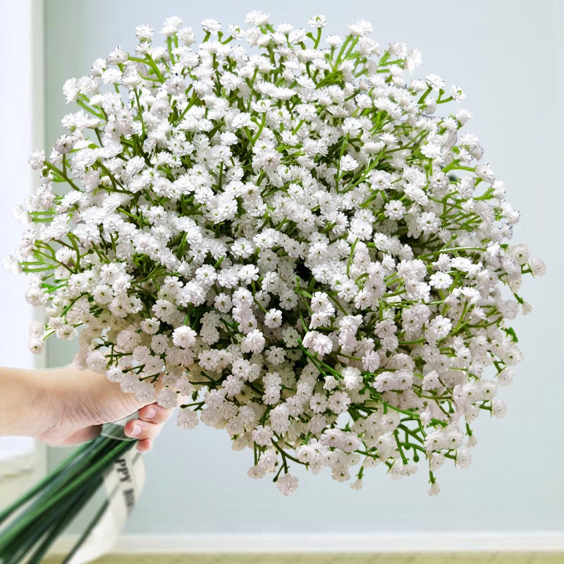Cherica 36 قطعة من Cherica زهور اصطناعية للتنفس للأطفال، زهور اصطناعية كبيرة الحجم، جذع طويل، زهور جيبسوفيلا صناعية للديكور (بدون سيقان الأوكالبتوس) - Image 4