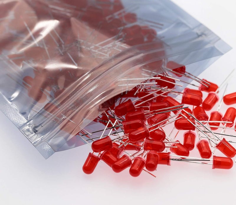 CORODER 100pcs Ultra Bright 5mm LED Light Emitting Diode Diffused Red - Image 1
