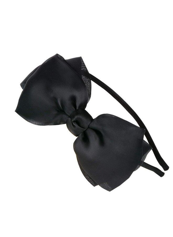 HoveBeaty Bow Hairband Soft Elastic Lace Bowknot Headband For Women And Girls Perfect Hair Accessories For Party And Cosplay (Black)  - Image 1