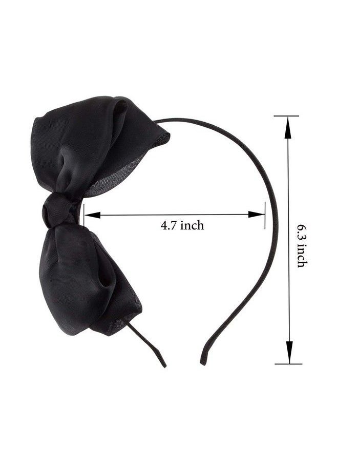 HoveBeaty Bow Hairband Soft Elastic Lace Bowknot Headband For Women And Girls Perfect Hair Accessories For Party And Cosplay (Black)  - Image 3