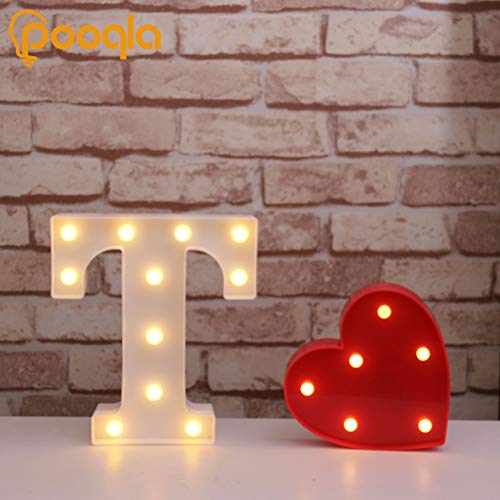 Pooqla LED Marquee Letter Lights Sign, Light Up Alphabet Letter for Home Party Wedding Decoration T - Image 4