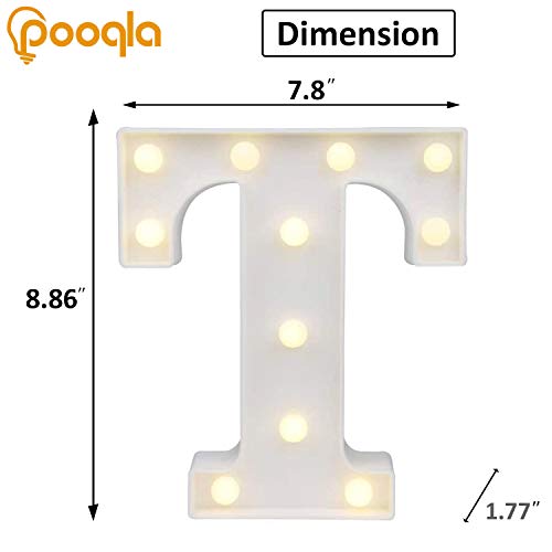 Pooqla LED Marquee Letter Lights Sign, Light Up Alphabet Letter for Home Party Wedding Decoration T - Image 3