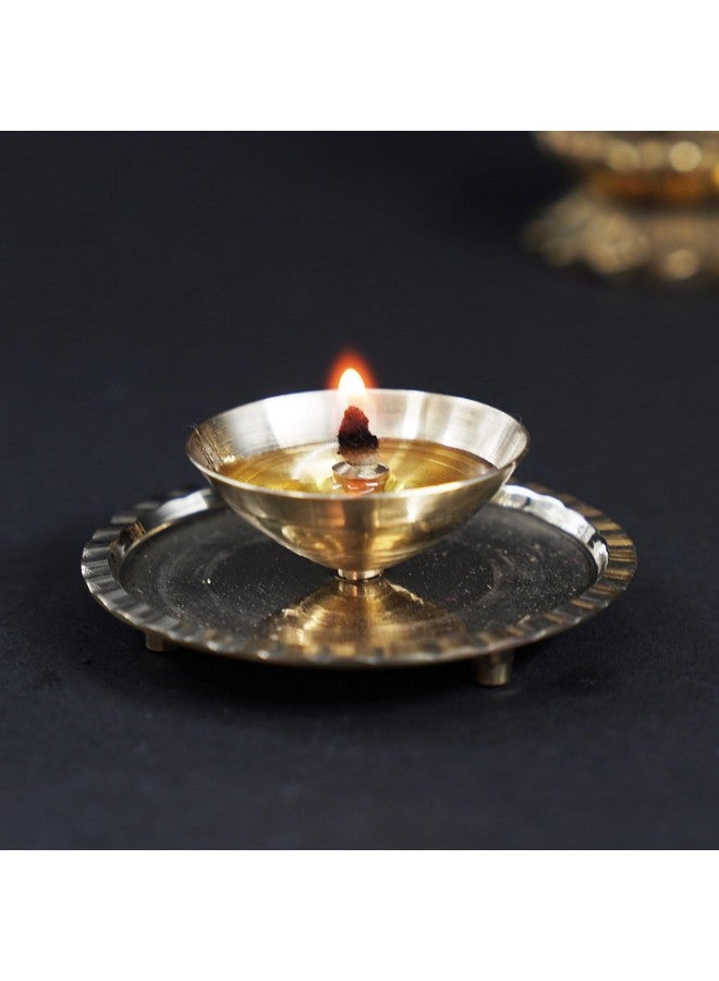 Puja N Pujari Puja N Pujari Crystal and Brass Akhand Diya Udupi Jyot with Glass Cover for Pooja and Diwali Decoration (10 X 13 cm)  - Image 5