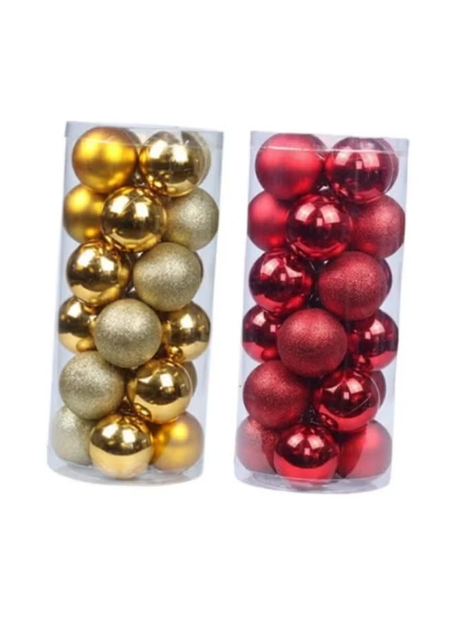 Green Tiger Hanging Ornaments Set - Gold Mirror-Finish Balls