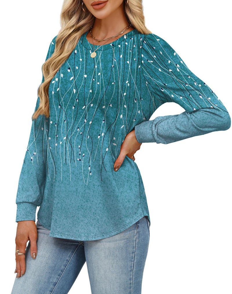 Alaroo Long Sleeve Shirts for Women School 0utfits for Teachers Tunic Tops Spring Fall Fashion Boho Clothes 2026 Print 12 L - Image 4