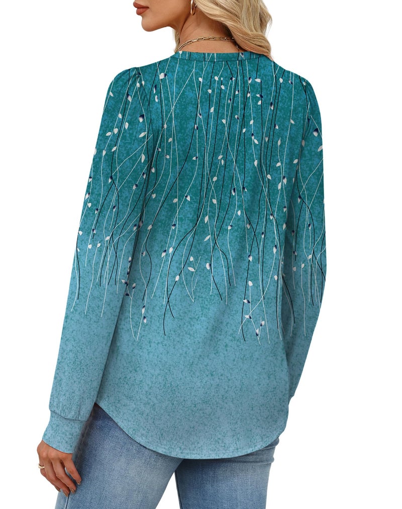 Alaroo Long Sleeve Shirts for Women School 0utfits for Teachers Tunic Tops Spring Fall Fashion Boho Clothes 2026 Print 12 L - Image 5