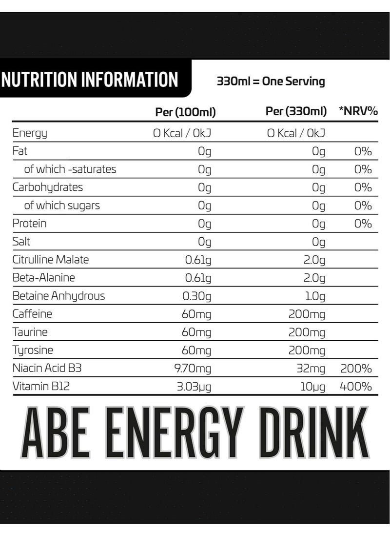 Applied Nutrition - Abe Energy + Performance Blue Lagoon Flavor 330Ml Pack Of 12 - Image 1