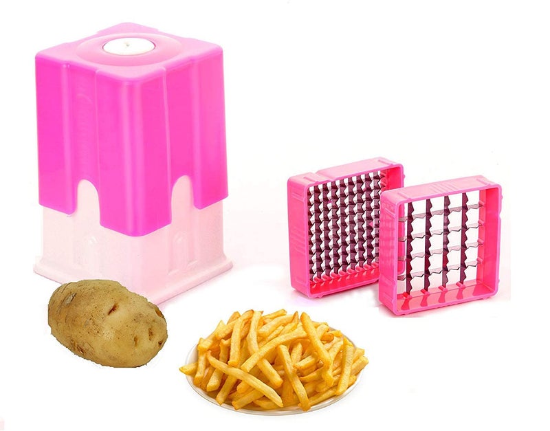 AONTAN ENTERPRISE Potato Chipser Vegetable Finger Chips Cutter Dicer/Chopper French Fries Make Plastic (Multi Colour) - Image 2