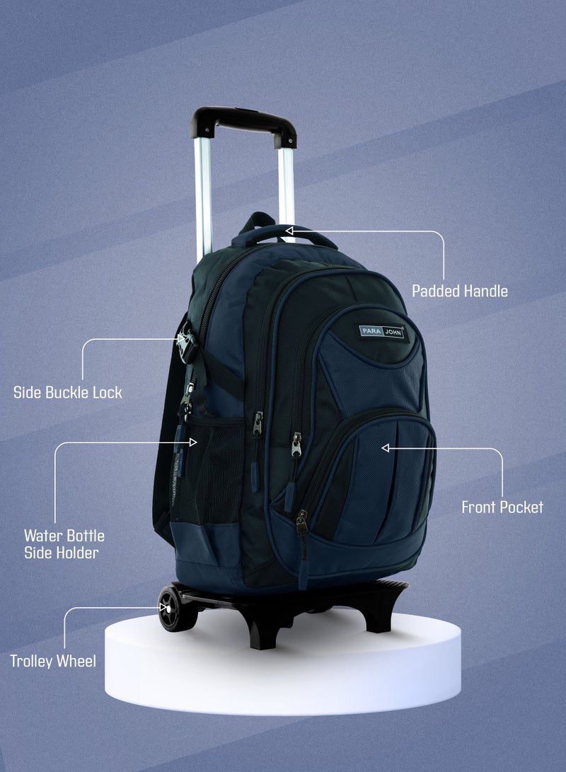 PARAJOHN 2 Wheel Trolley backpack 20 inches Navy - Image 3