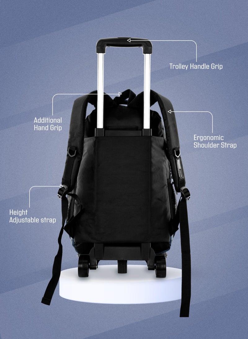 PARAJOHN 2 Wheel Trolley backpack 20 inches Navy - Image 4