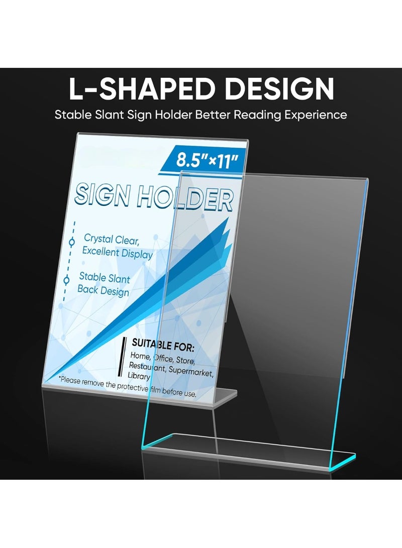 TPGP 8.5 X 11 Acrylic Sign Holder, L Shape Clear Sign Holder Stand For Displaying, Plastic Paper Holder For Office, Store, Restaurant (L Shape 6 Pack) - Image 2
