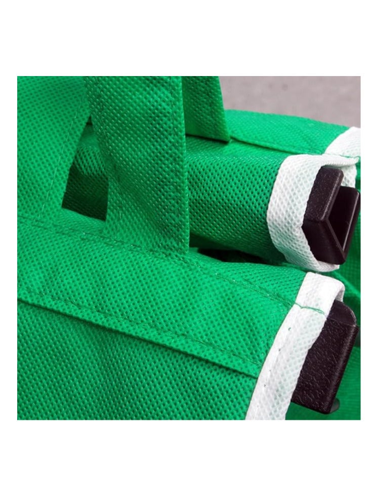 ECVV Reusable Grocery Bags Shopping Trolley Bags with Handles, Clip on Shopping Cart, Collapsible Grocery Tote Bags for Bulky, Light Items, Green - Image 4