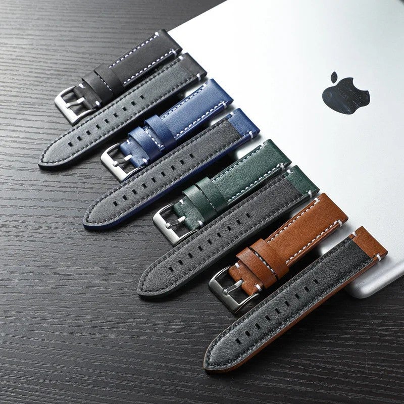 Y&D High Quality Men's Luxury Watch Strap – Full Grain Cowhide Leather Thick Sport Replacement Band for Watches - Image 4