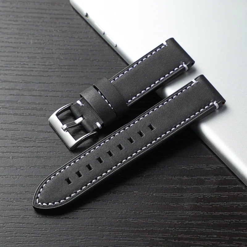 Y&D High Quality Men's Luxury Watch Strap – Full Grain Cowhide Leather Thick Sport Replacement Band for Watches - Image 5