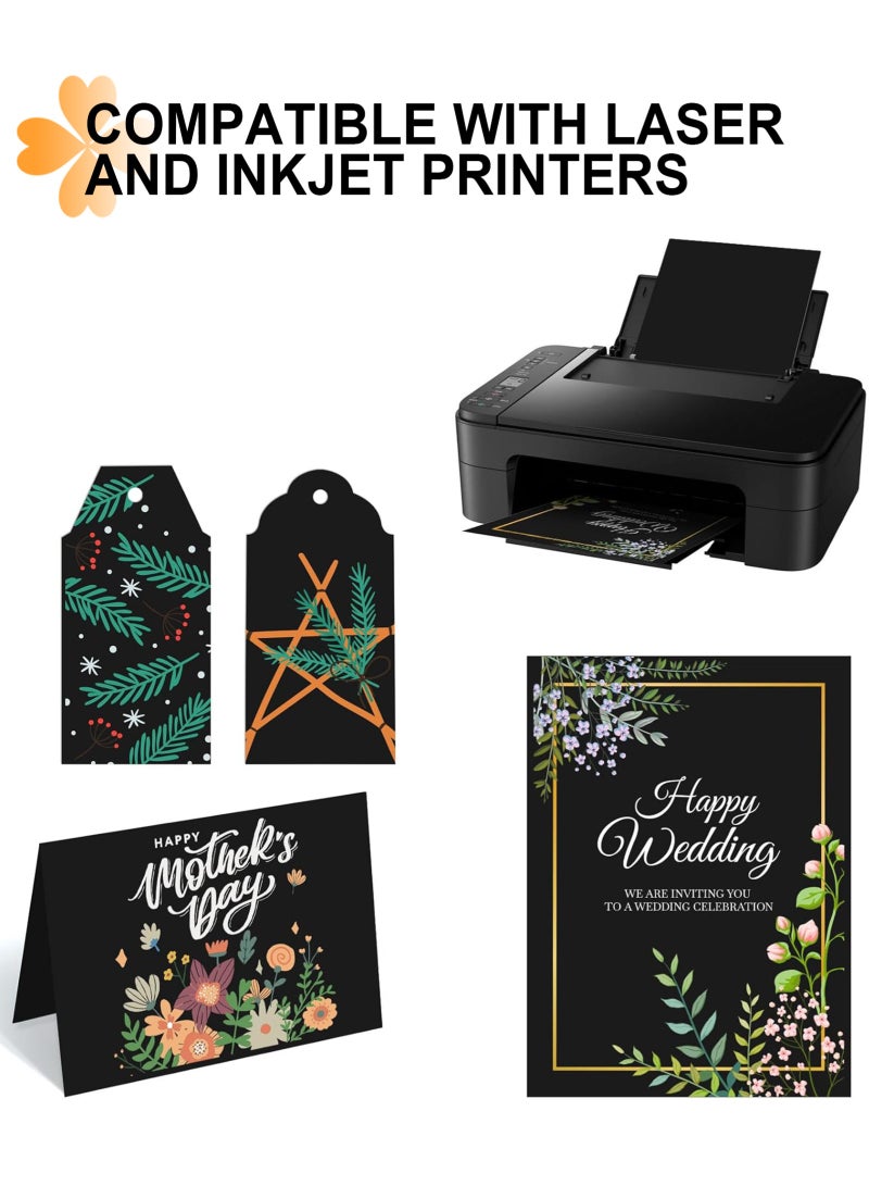 50 Sheets Black Cardstock A4 (29X21CM), 110lb/300gsm Black Card Stock, Thick Card Stock Paper, Heavy Cardstock Paper for Printer, Resume, Scrapbooks, Art, Crafts, Business Cards,Creative Projects - Image 4