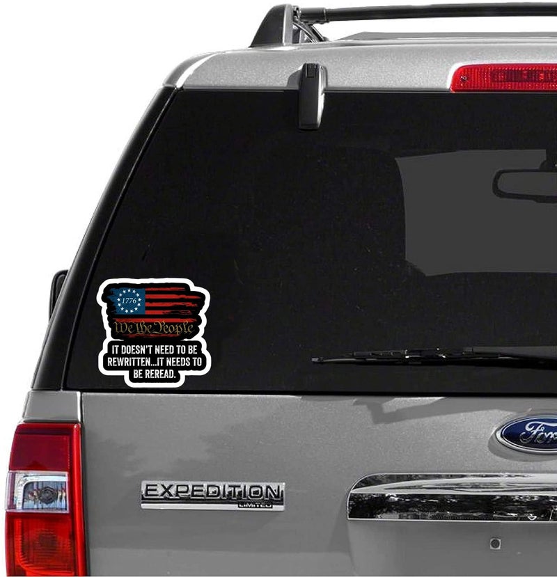 eDesign 2-Pack We The People American Flag Vinyl Sticker Decal - 4 Inches - United States Patriotic Car Decals for Truck SUV Van Window Bumper Wall Laptop Tablet Waterbottle and Any Smooth Surface - Image 4