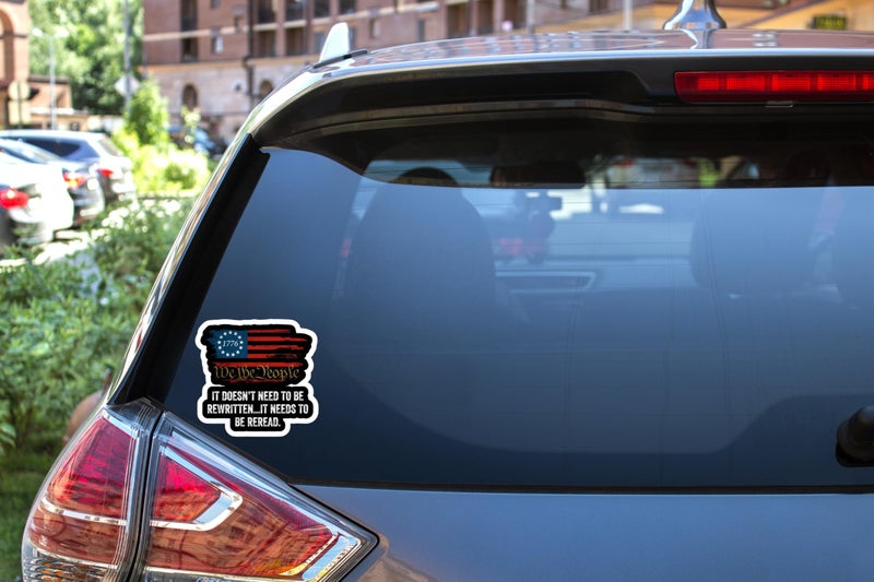 eDesign 2-Pack We The People American Flag Vinyl Sticker Decal - 4 Inches - United States Patriotic Car Decals for Truck SUV Van Window Bumper Wall Laptop Tablet Waterbottle and Any Smooth Surface - Image 3