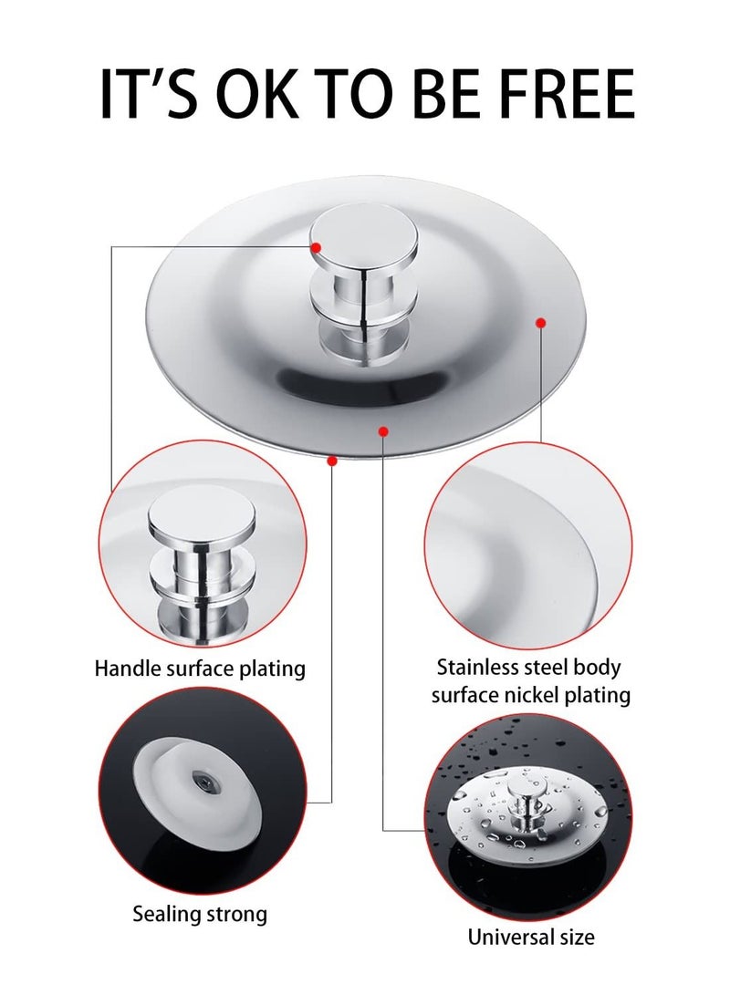 SYOSI Universal Sink Drain Stopper Plug, Household Sink Plug,Sink Plugbath sealed with rubber gasket, good sealing performance, anti-odor, for bathroom kitchen washbasin (40-45mm Hole, Pack of 1) - Image 2