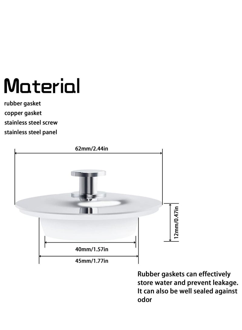 SYOSI Universal Sink Drain Stopper Plug, Household Sink Plug,Sink Plugbath sealed with rubber gasket, good sealing performance, anti-odor, for bathroom kitchen washbasin (40-45mm Hole, Pack of 1) - Image 4