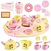 Ranqibo Wooden Tea Sets for Toddlers 35 Tea Party Set for Little Girls 46 Toddler Tea Set with Teacups Dessert Food Items and Tray Birthday Gift for Kids Aged 36 - Image 2