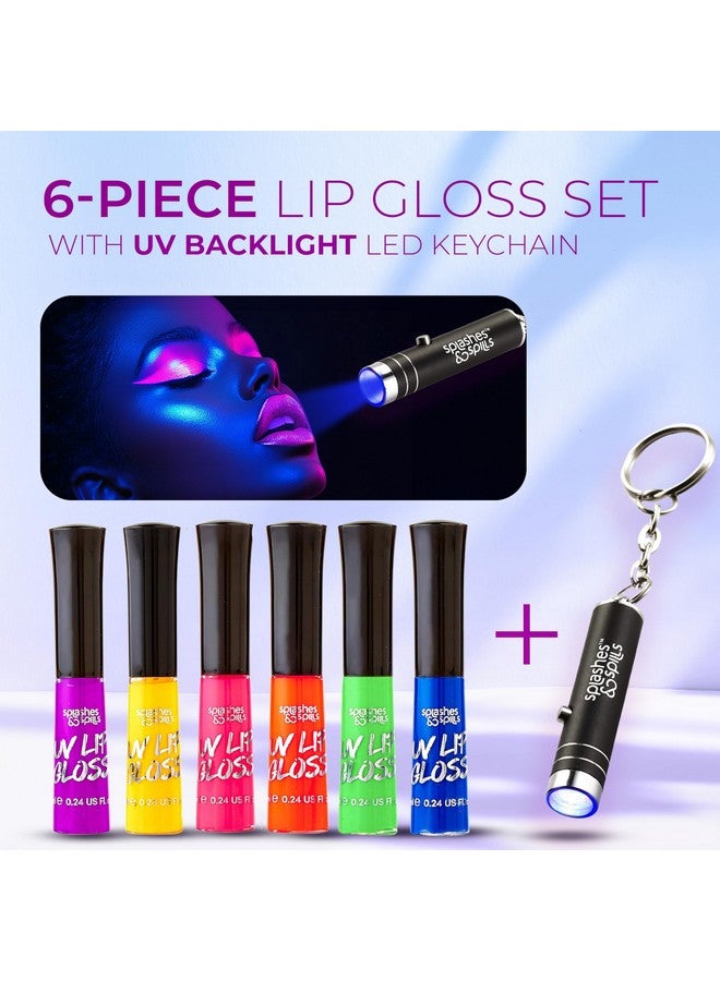 splashes & spills UV Blacklight Lip Gloss - 6 Color Variety Pack, 3.7g - Day or Night Stage, Clubbing or Costume Makeup - Image 5