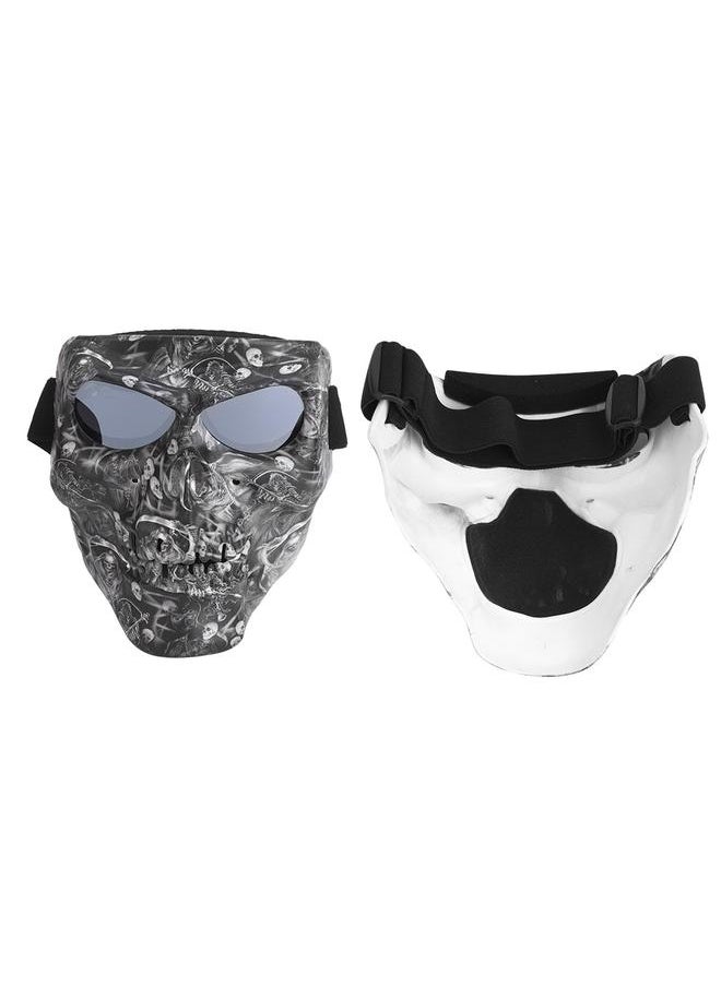 Thoraya - Outdoor Sport Skiing Face Mask Dustproof Windproof Protection Helmet Goggles for Motorcycle Cycling EquipmentSkull - Image 1