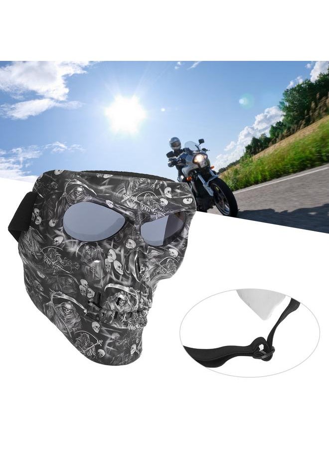 Thoraya - Outdoor Sport Skiing Face Mask Dustproof Windproof Protection Helmet Goggles for Motorcycle Cycling EquipmentSkull - Image 1