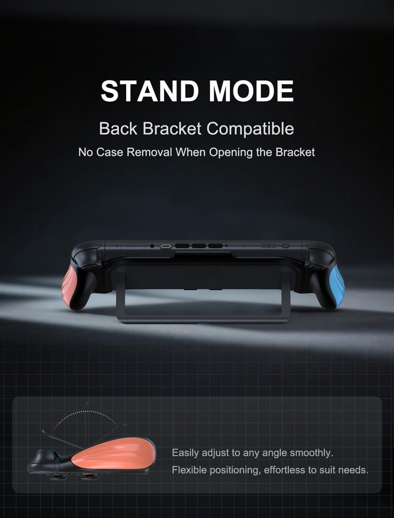 JUSPRO Dockable Grip Case for Nintendo Switch 2, Ergonomic Handheld Protective Cover Accessories with Quick-Release Joy-Con Design - Image 4