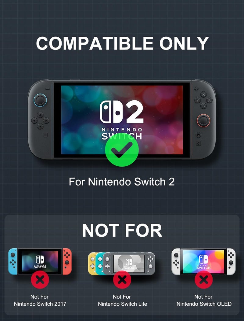 JUSPRO Dockable Grip Case for Nintendo Switch 2, Ergonomic Handheld Protective Cover Accessories with Quick-Release Joy-Con Design - Image 2