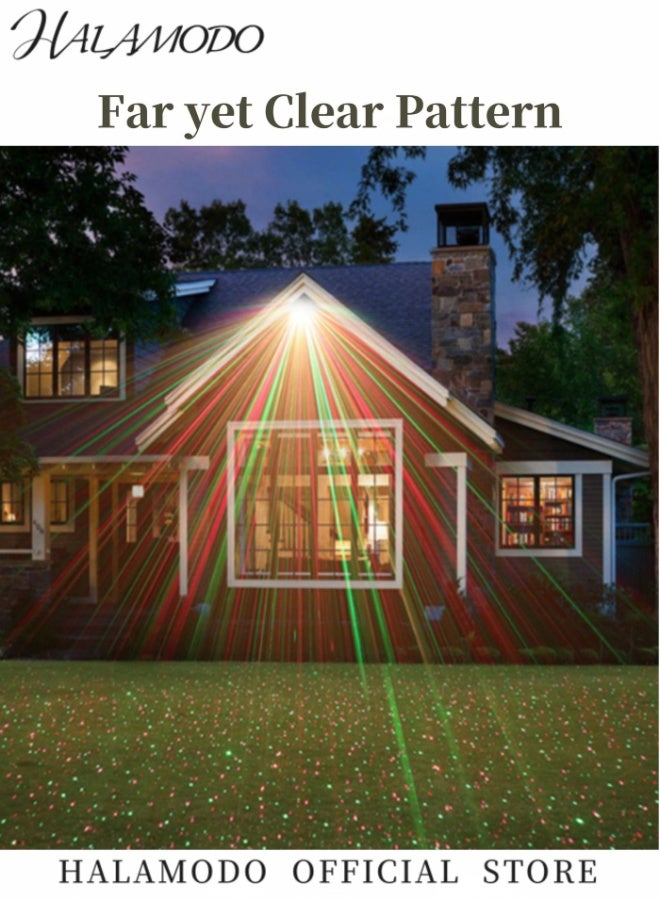 Halamodo Laser Lights Projector Lights Landscape Spotlight Red and Green Star Show with Holiday Decorative Patterns for Indoor Outdoor Garden Patio Wall - Image 4